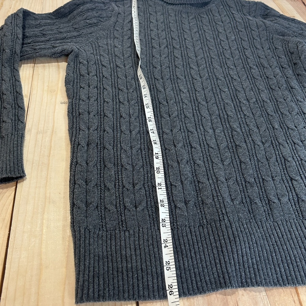 St Johns Bay Women's Cable Knit Turtleneck Sweater Sz XL Gray Fisherman Coastal - Picture 7 of 9